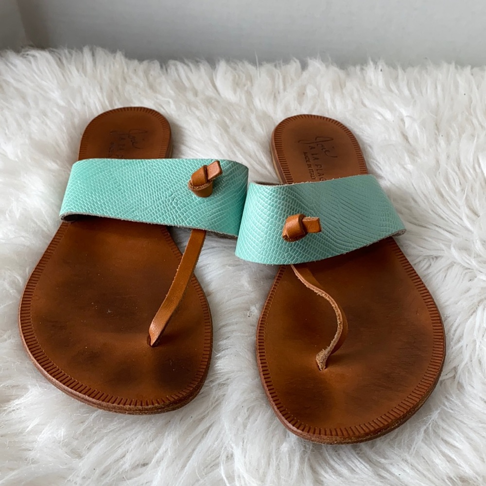 Joie A La Plage Womens Baled Leather Teal Brown
